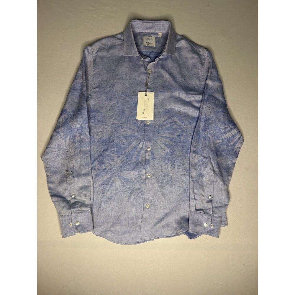 Baird McNutt Murano Men’s Slim Fit Floral Button Up Shirt Blue Size L NWT